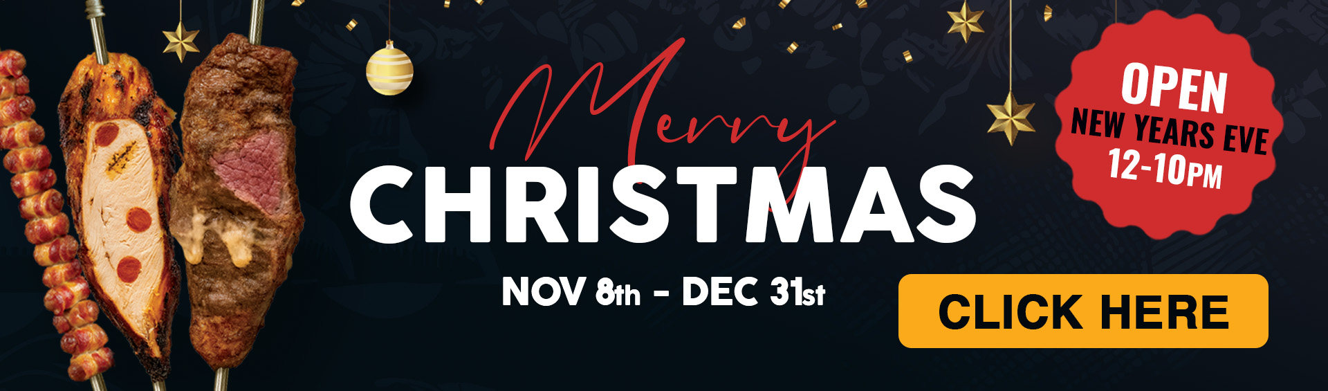 Promotional banner for Casa Brazilian Rodizio York Christmas Menu.